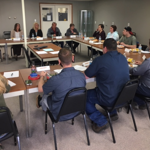 Workers in an adult workforce education course at Freedom Academy