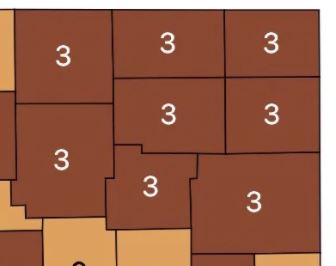 Noble county Level 3 red